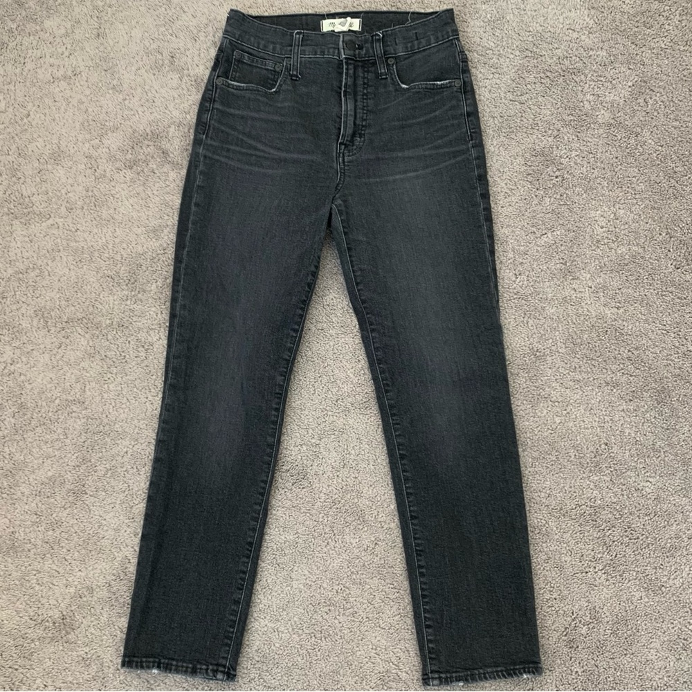 Madewell Distressed, Black Perfect Vintage Crop Jean Size 25